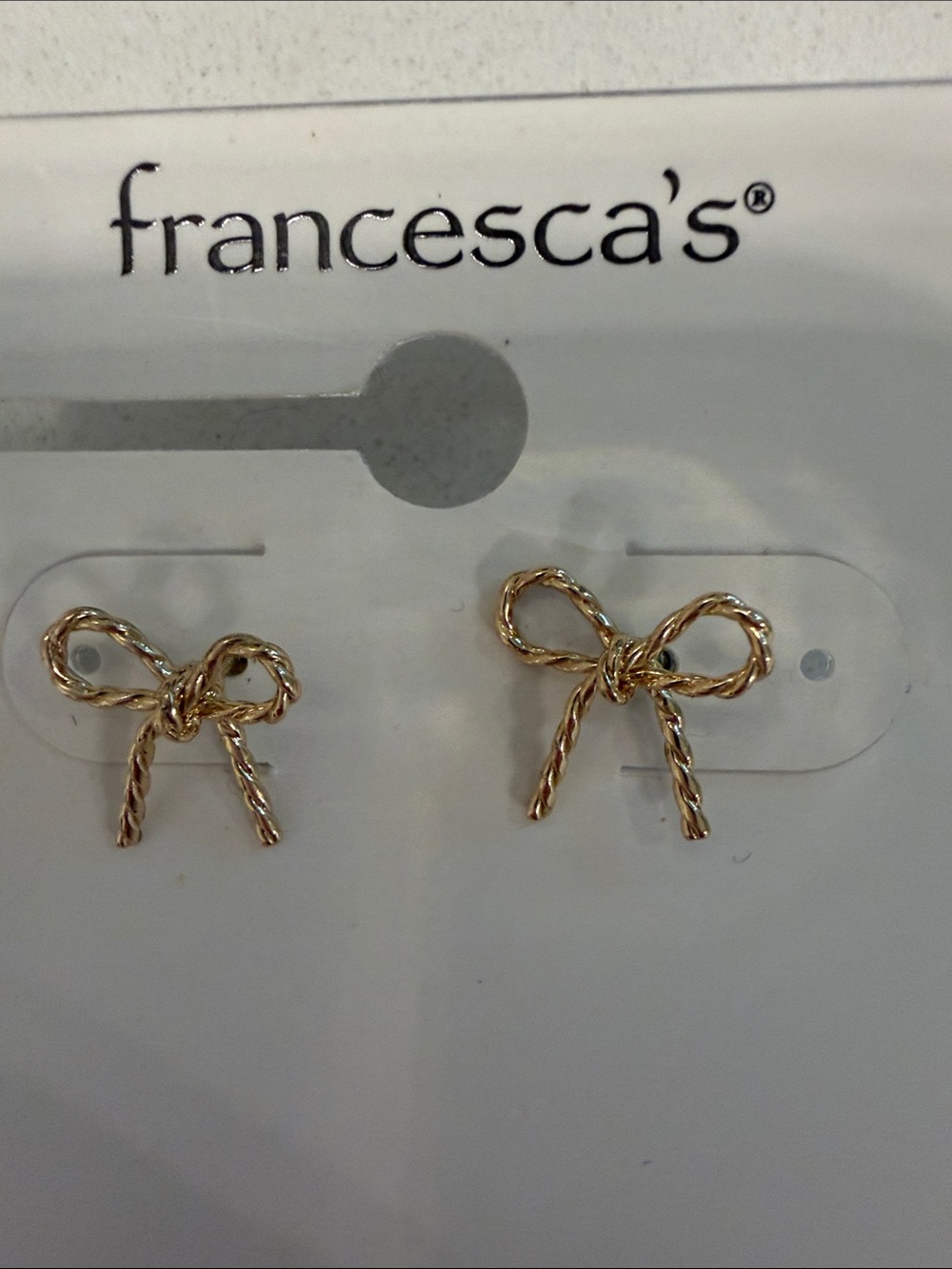 Francesca's Collections Twisted Gold Bow Stud Earrings